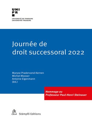 cover image of Journée de droit successoral 2022